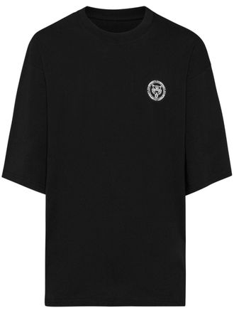 Plein Sport Katoenen T-shirt met ronde hals - Zwart