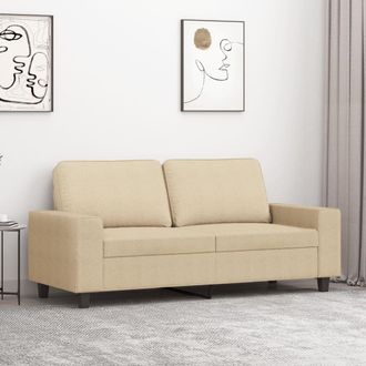 vidaXL Sof&aacute; De 2 Plazas De Tela Color Crema 140 Cm Vidaxl