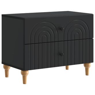 vidaXL Armario De Noche Negro 62 X 34,5 X 48 Cm Madera De Ingenier&iacute;a Vidaxl