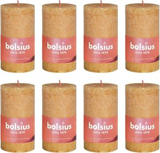 Bolsius Velas R&uacute;sticas Shine 8 Unidades Amarillo Colmena 100x50 Mm Bolsius