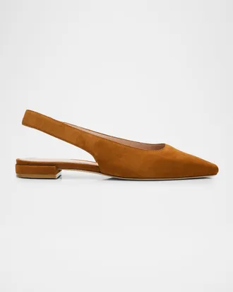 Stuart Weitzman Stassi Suede Slingback Flats