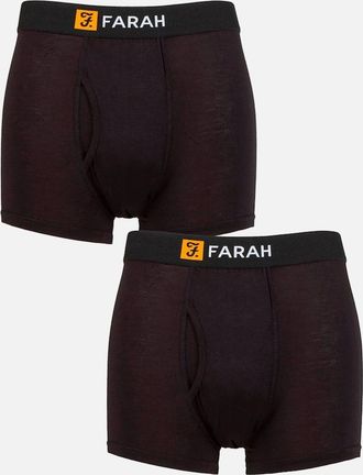 Farah Mens Farah Mens Classic Bamboo Trunk 2 Pack BLACK - Size: 37/36/32
