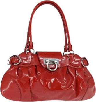 Ferragamo Pre-owned Handbags, female, Red, Size: ONE SIZE Pre-owned Leather Shoulder Bag