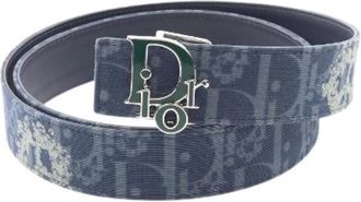 Dior Pre-owned Denim Tears reversible canvas leather belt - Heren - Vintage Accessoires - Blauw - ONE Size - Denim - Vintage