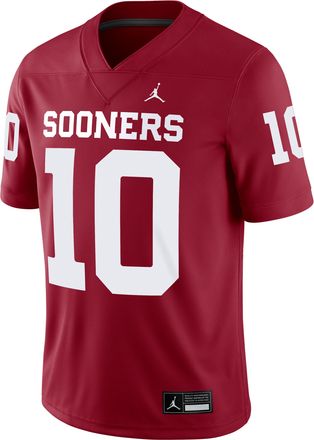 Nike Jordan Mens John Mateer Oklahoma Mens Jordan Brand Dri-FIT College NIL Game Jersey in Red | JC2F08AWOKN-68X