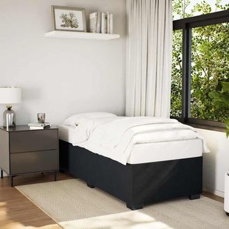 Berkfield Home Bed Frame without Mattress Black&not;Single&not;Velvet in Black | Size: Single
