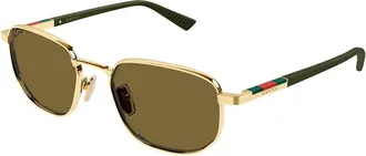 Gucci Brown Rectangular Mens Sunglasses GG2093S 003 54