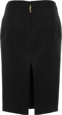 Saint Laurent Womens Base Skirt Black Viscose