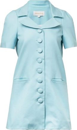 Shushu/Tong Mini-jurk met korte mouwen en knopen - Blauw