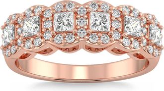 Pompeii3 1Ct Princess Cut Diamond Wedding Ring Stackable Band 14k Gold Lab Grown