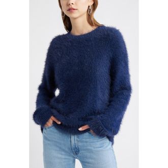 Open Edit Boyfriend Sweater in Navy Iris at Nordstrom Rack, Size Xx-Small