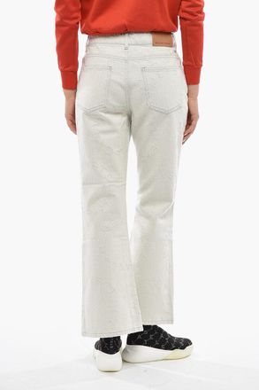 Stella McCartney Jeans Flared Leg con Logo All-Over 26cm Stella McCartney