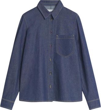 Maison Kitsuné Dames, Blouses & Shirts, Blauw, Maat: 2XS Denim