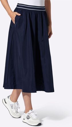 Heine Schlupfrock HEINE, Damen, Gr. 34, marine, 100% Polyester, unifarben, wadenlang, R&ouml;cke Schlupfrock