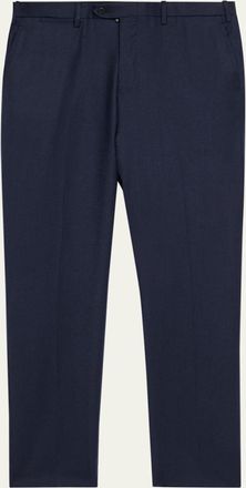 Kiton Mens Wool and Cashmere Flat-Front Pants