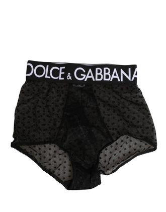 Dolce & Gabbana Black Logo Girdle High Waist Panty Womens Underwear