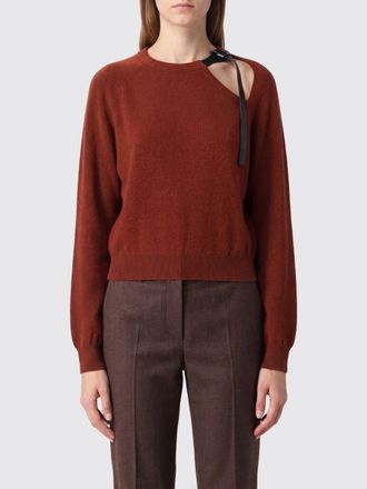Ferragamo Maglia in lana vergine e cashmere con spalle cut-out e fiocco