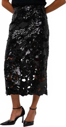 Esqualo Sunisa Sequin Midi Skirt In Black