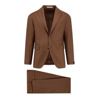 Tagliatore 2Smc22B01 Single-Breasted Suit - male - Tagliatore - Single Breasted Suits - Brown - 3XL - Suits