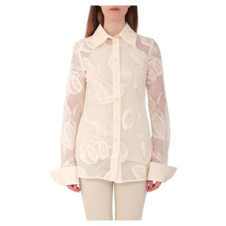 Sportmax Shirts, female, White, M, Asti Lace Shirt