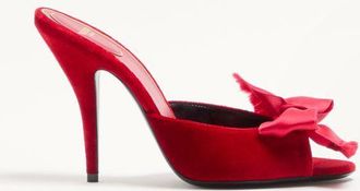 Valentino Garavani Marie A Velvet Slide Sandal 105Mm Wo