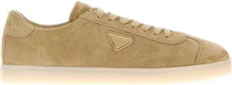 Prada Beige Lace Up Sneakers