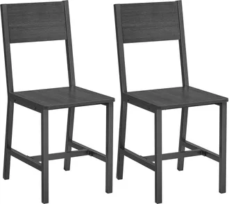 Vasagle 2 sillas de comedor modernas de acero de color gris y negro