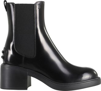 Tod's Gomma T60 Enkellaarsjes - Dames - Laarzen met Hak - Zwart - 40 EU - Leer - Schoenen