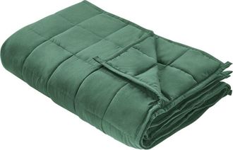 Beliani Beliani - Rectangular Weighted Blanket 9kg 19.84lb 150 x 200 cm Quilted Polyester Fabric Cover Glass Beads Filling Green Nereid