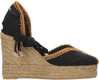 Castaner Schoenen, Dames, Zwart, 41 EU, Jute, Zwarte Jute Sandalen met Enkelveter