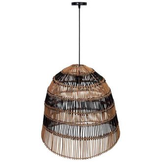Wanderlust Deco L&aacute;mpara techo de ratan marr&oacute;n d56x55,5h cm