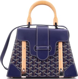 Goyard Saigon Top Handle Bag Coated Canvas with Leather PM