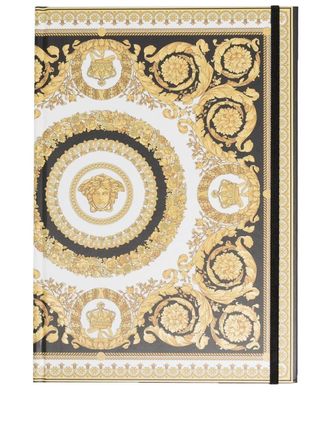 Versace baroque-print notebook - unisex - Paper/calcium carbonate - One Size - Gold