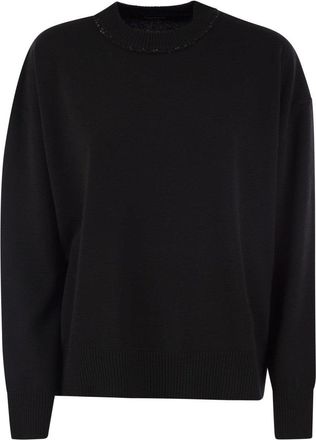 Fabiana Filippi Crew-Neck Sweater With Sequins And Relaxed Fit