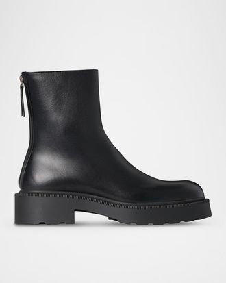 The Row Nobilis Leather Ankle Boots