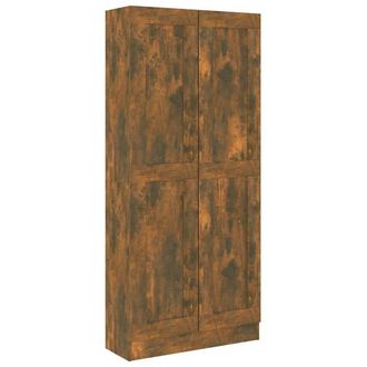 Berkfield Home Book Cabinet Smoked Oak 82.5x30.5x185.5 cm Engineered Wood in Brown