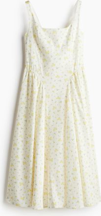 H&M Popelinekleid mit Bindegürtel - White