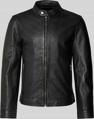 Mauritius Lederjacke mit Rei&szlig;verschlusstaschen Modell JORK in Black, Gr&ouml;&szlig;e XXXL