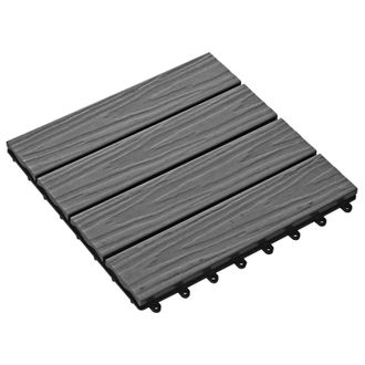vidaXL Tile De Decking Dise&ntilde;o 3d 11 Pcs Gris 30 X 30 Cm Wpc Vidaxl