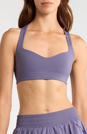 Free People FP Movement Win Win Sweetheart Racerback Bra in Graphite at Nordstrom, Size X-Small