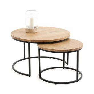 La Redoute Interieurs Set van 2 eiken nesting salontafels, Hiba