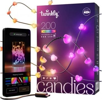 Twinkly Twinkly - Guirlanda Perla Conectada Ip20 12m 200 Leds Rgb Cable Transparente Candies