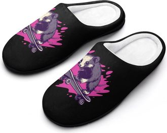 Generic Opossum Skateboard Skater Slippers Men Winter Warm Cotton Anti-Slip Indoor Slip-Ons House Shoes