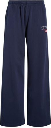 Sporty & Rich Nautical Embroidered Wide Leg Sweatpants in Dark Navy at Nordstrom, Size X-Small