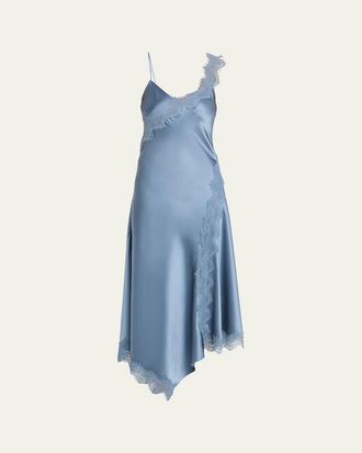 Veronica Beard Vernon Lace Silk Slip Dress