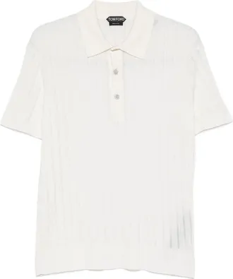 Tom Ford Ribbed-knit Short-sleeve Polo Shirt