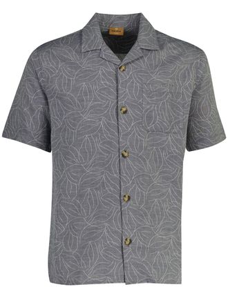 Mos Mosh Mos Mosh overhemd grijs bloemen katoen wijde fit
