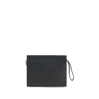 Ferragamo Mens Black Calf Leather Bos Taurus Shoulder Bag