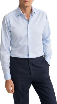 Eton Contemporary Fit Cotton Twill Dress Shirt in Light Blue at Nordstrom, Size 18.5