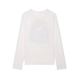 Zadig&Voltaire Long Sleeve Tops, male, White, Size: 2XL Monastir Henley T-Shirt